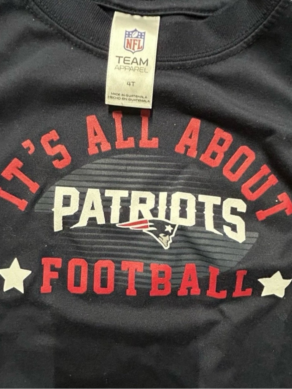 Toddler New England Patriots Navy Blue Long Sleeve Shirt Size 4T Football - Picture 3 of 4